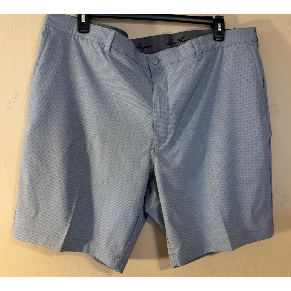 Ben Hogan Performance Golf Shorts Men 44 Gray Geometric Stretch UPF50 NEW